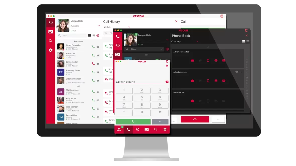 Pascom Desktop Client - Softphone Interface